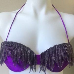 La Perla Purple Beaded Bikini Top